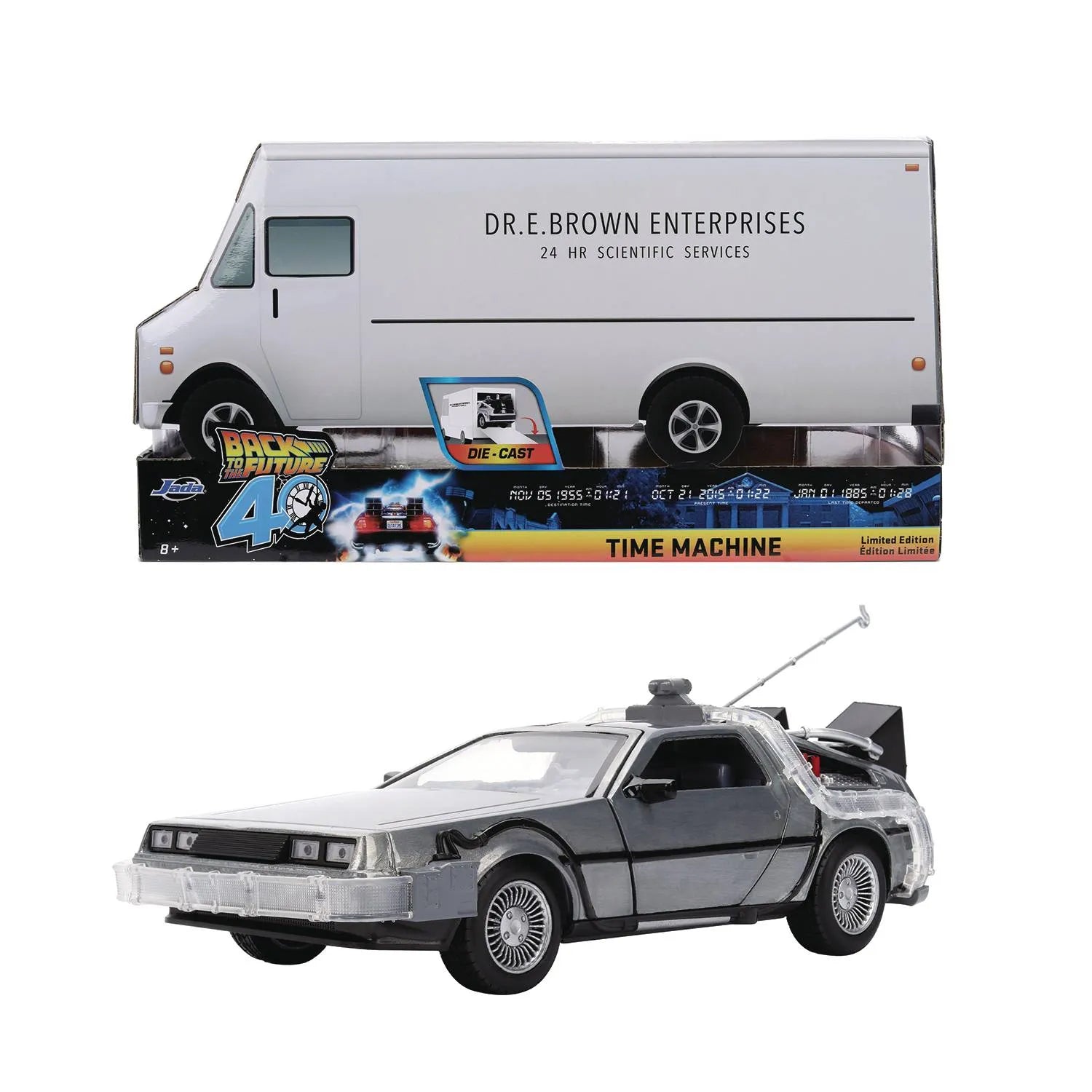 A賞BACK TO THE FUTURE TIME MACHINE Back to the Future DeLorean 40th Anniversary Die-Cast by Jada