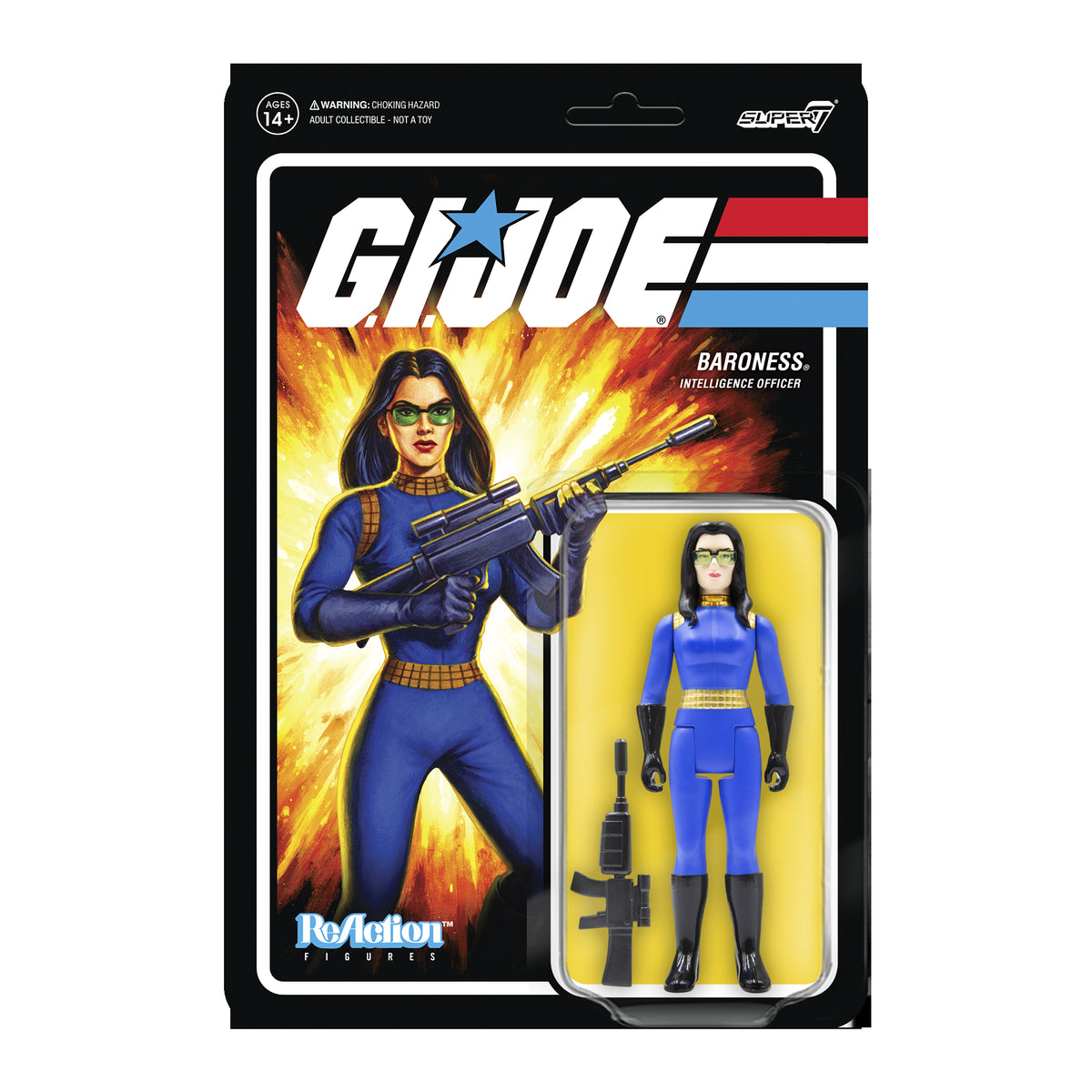 G.I. Joe Baroness action figure packaging with character illustration on a white background