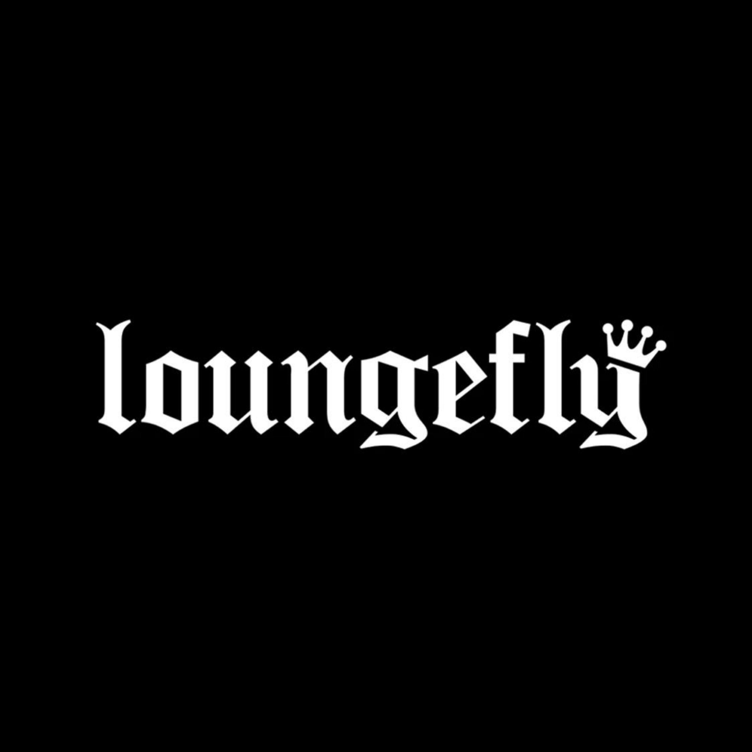 LoungeFly Logo on a square black background