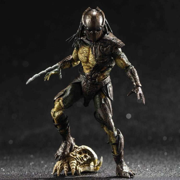 Predator action figure with a dark background