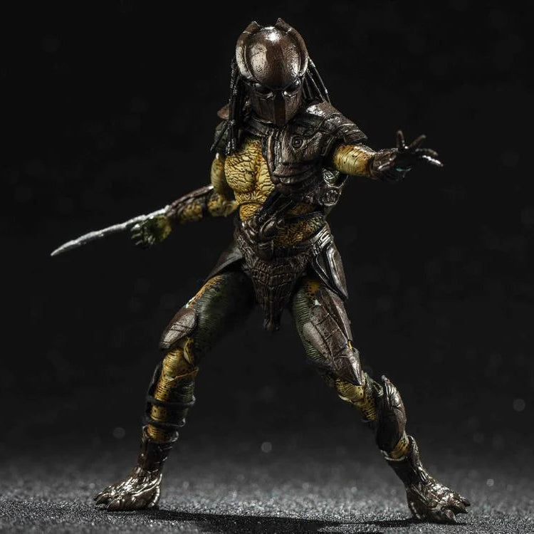 Action figure of a character in a dark, textured setting