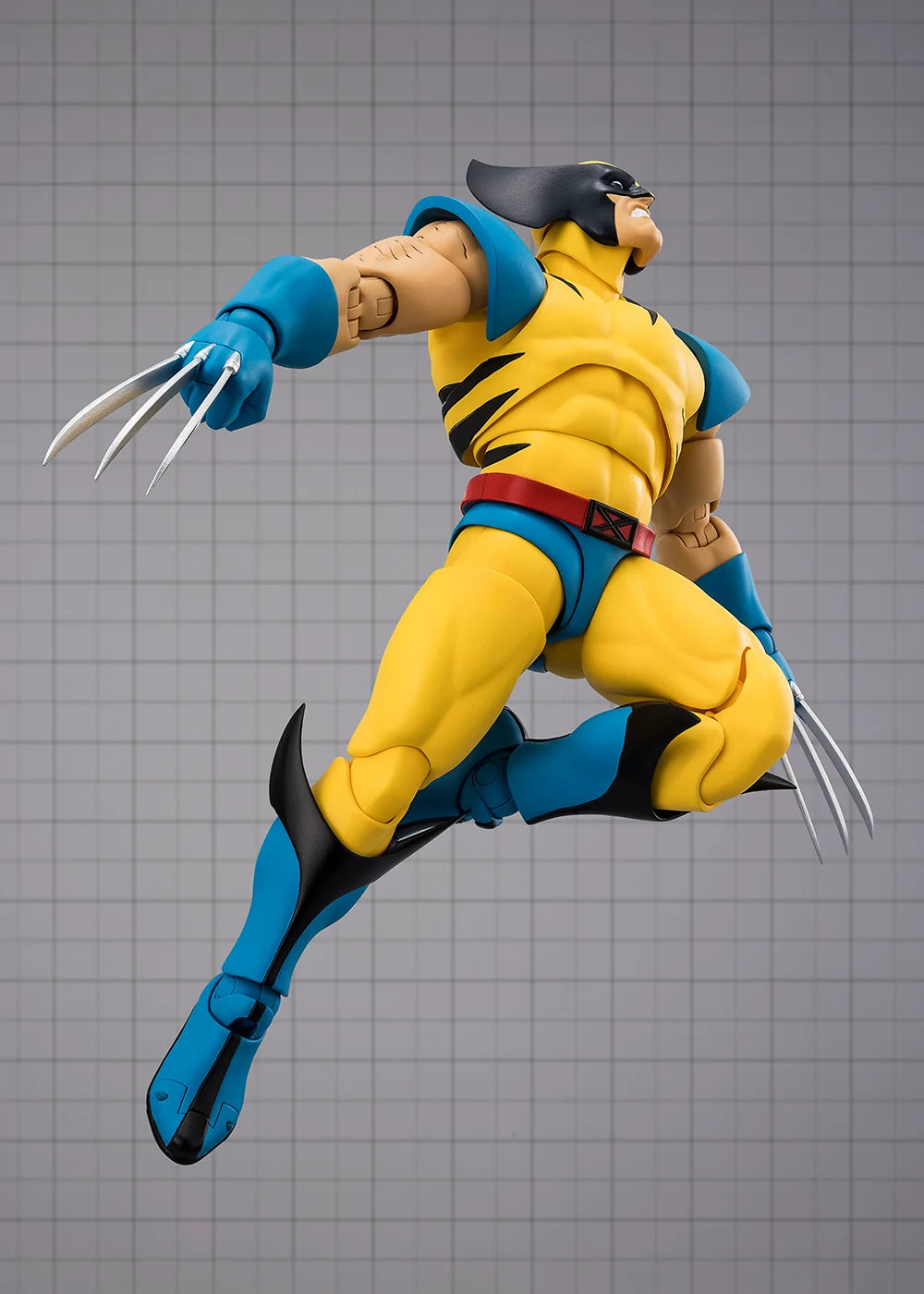 Wolverine Gamerverse figure posed in a low battle stance with masked shouting expression.