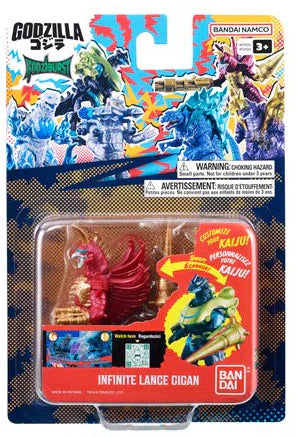 Godzilla Godziburst Infinite Lance Gigan action figure in its original Bandai Namco carded packaging, featuring a red winged monster figure inside a clear plastic blister pack on a highly detailed, colorful backing card. - Action Figures - Movies - Godzilla & Kong