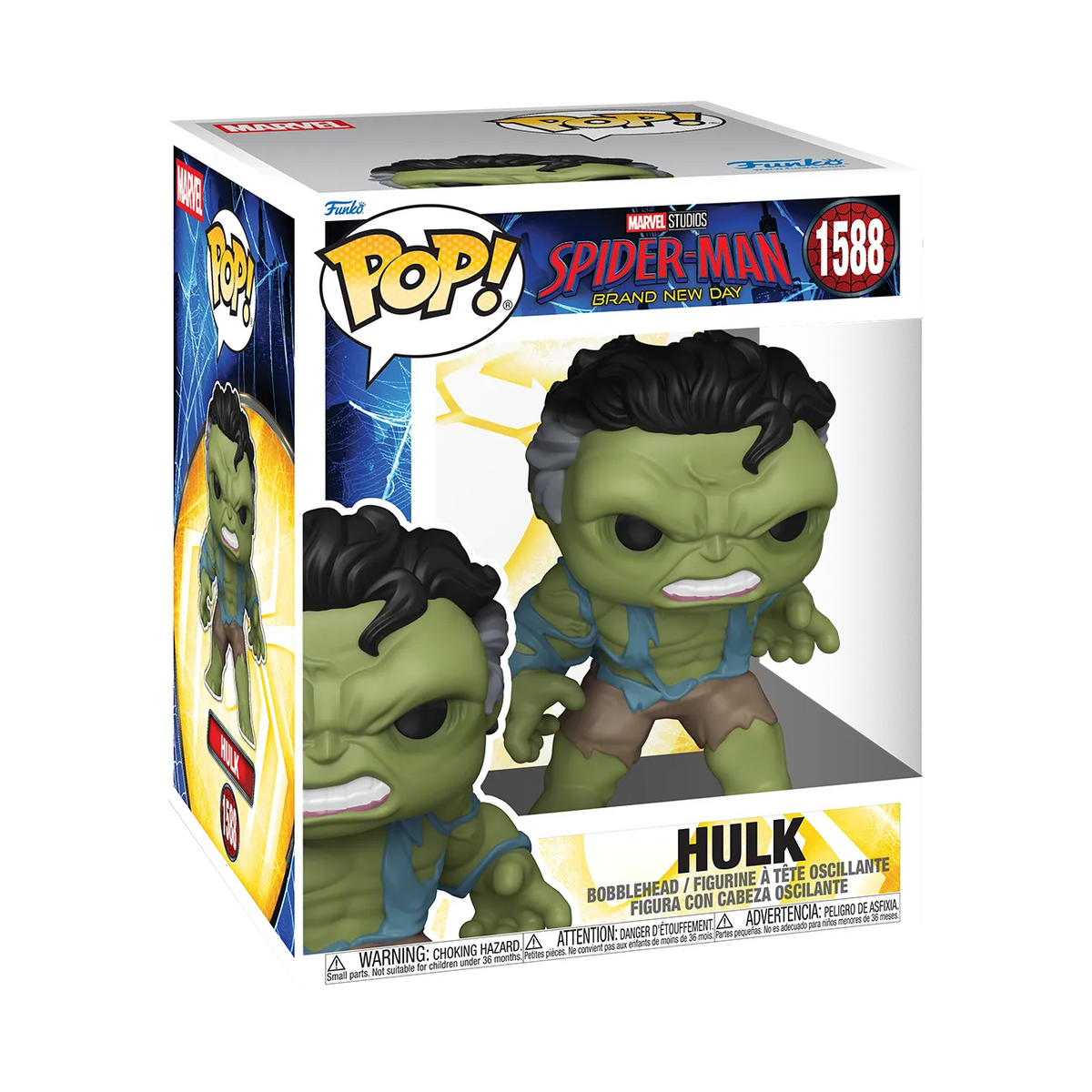 Funko Pop! Hulk figure packaging with Marvel branding on a white background