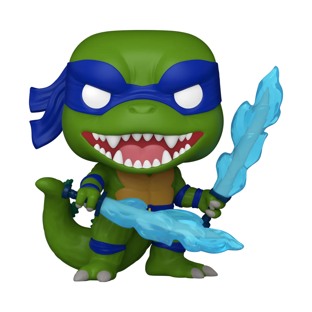 Green toy figure with blue mask and sword on a white background - Funko - Funko Pops - Common - Animation