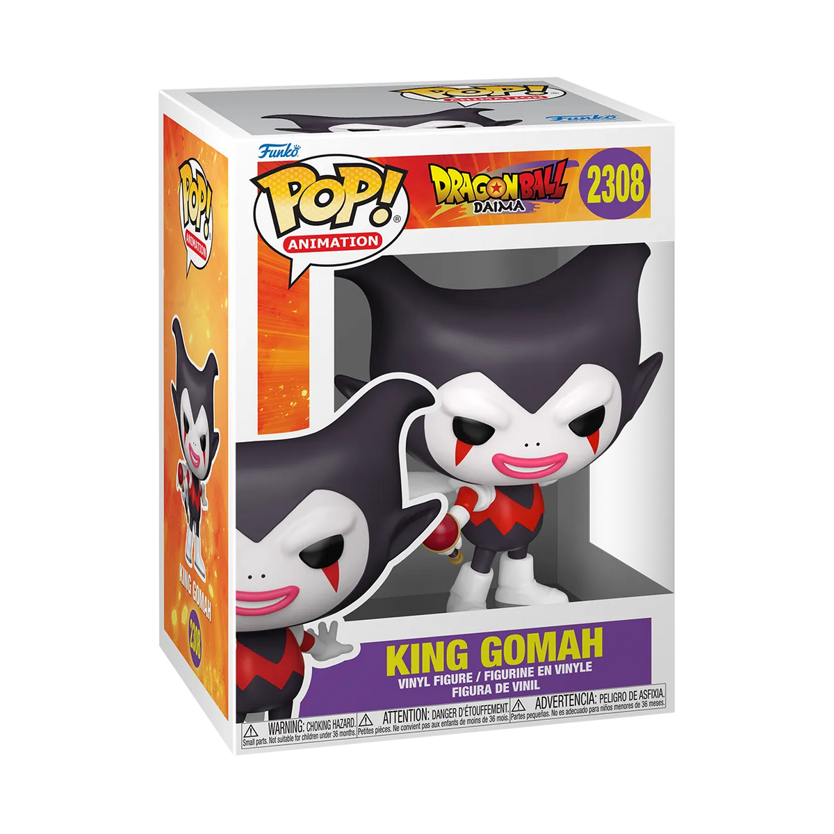 Funko Pop! packaging for King Gomah from Dragon Ball Z on a white background