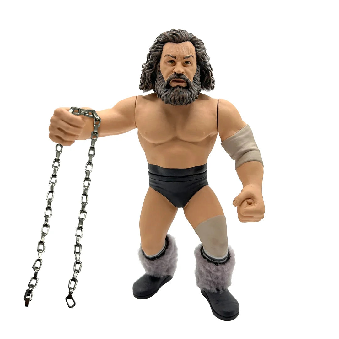 Action figure of Bruiser Brody holding a chain on a white background