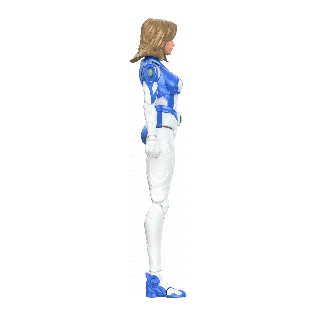 Side view of a completed Invisible Woman Model Kit - Model Kits