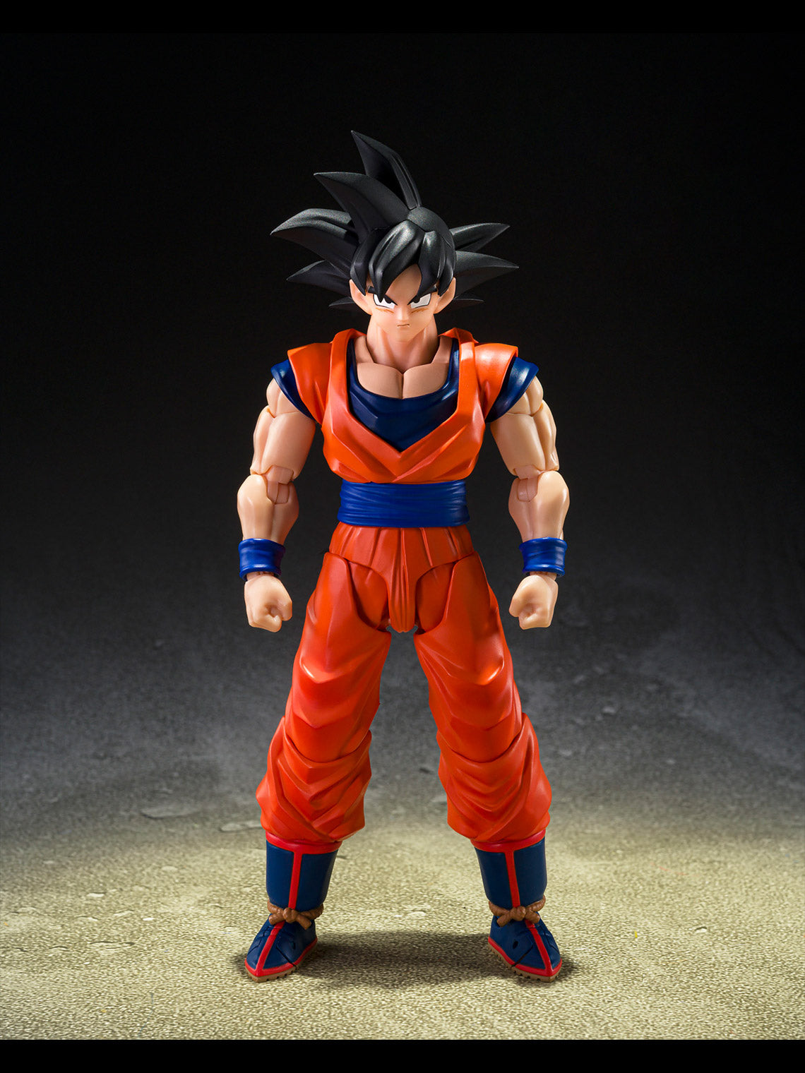 Dragon Ball Z Son Goku The Kind-Hearted Saiyan S.H.Figuarts figure shown standing in a neutral pose.