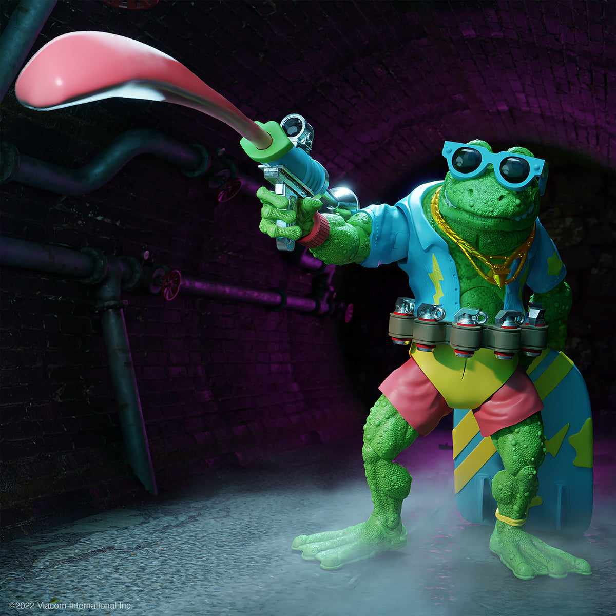 Super7 Ultimates Action Figure - TMNT - Genghis Frog with Weapon