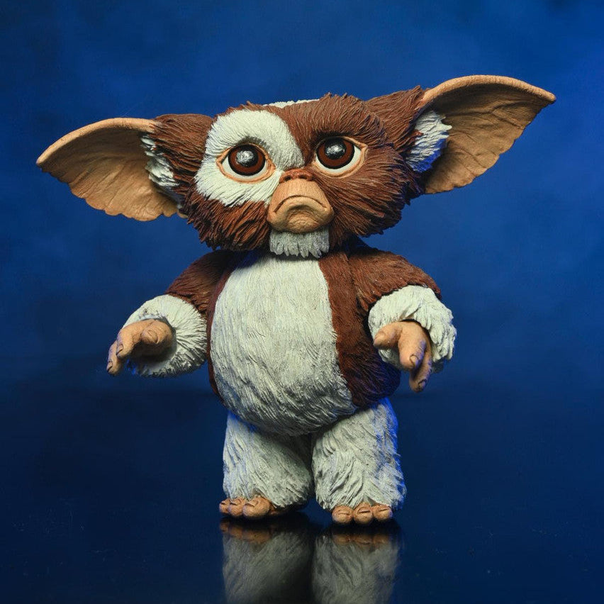 Gizmo toy figure from Gremlins on a blue background