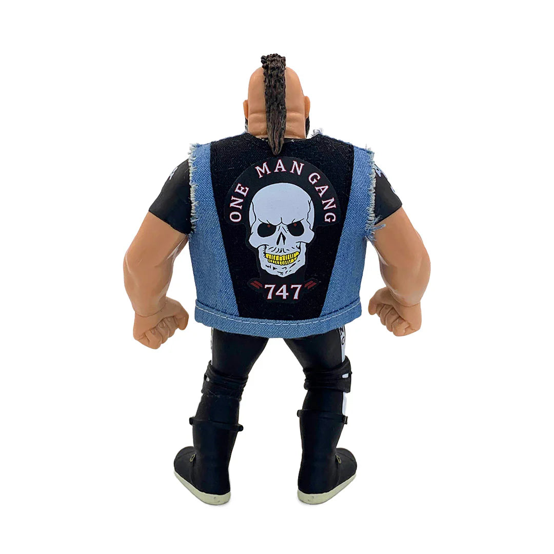 Action figure of wrestler One Man Gang with a vest displaying 'One Man Gang' logo - Action Figures - Wrestling