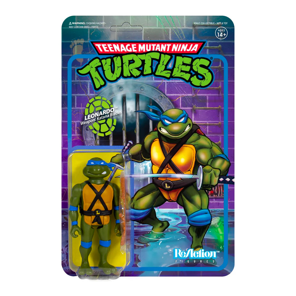 Leonardo Teenage Mutant Ninja Turtles Super7 ReAction Figure - Action Figures - Animation - TMNT