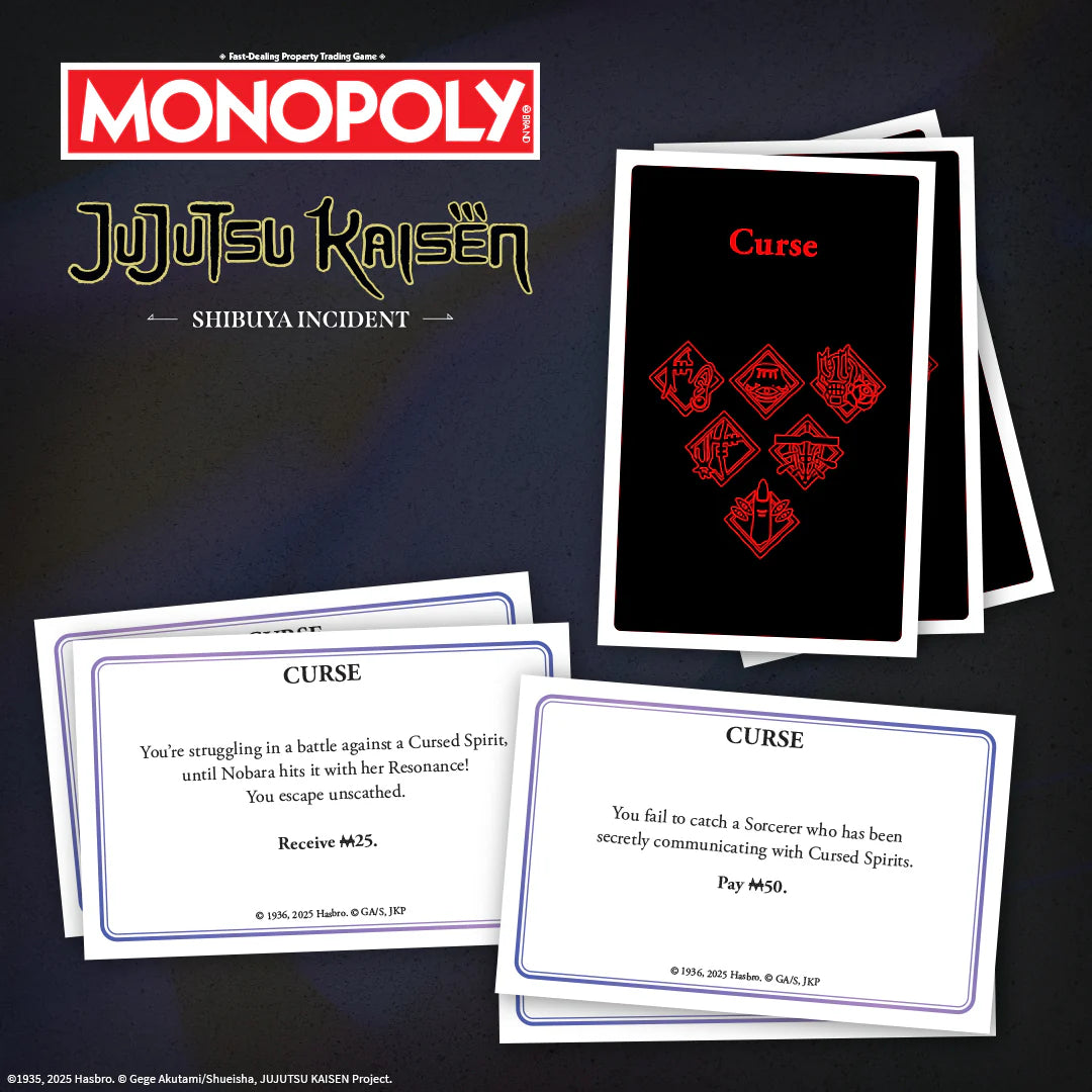 Monopoly Jujutsu Kaisen cards on a dark background - Games - Board Games - Monopoly