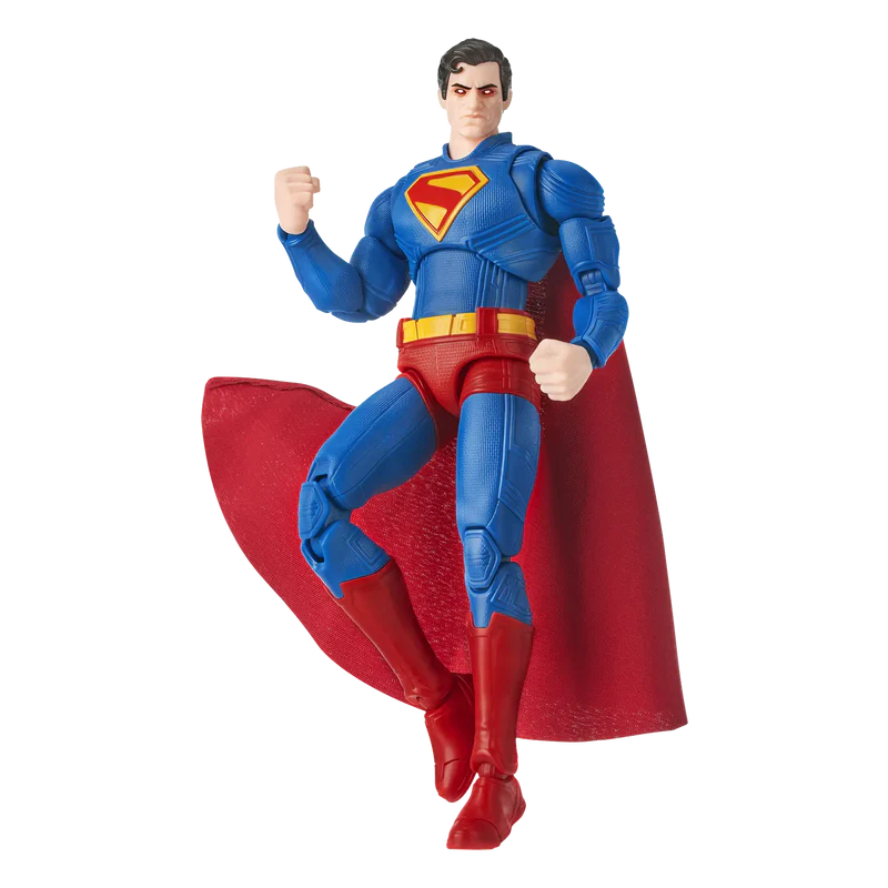 Completed Superman Model Kit with blue suit, red cape, and yellow 'S' emblem on a white background - Model Kits
