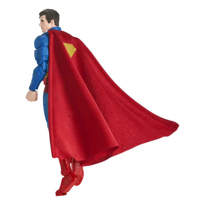Completed Superman Model Kit with red cape and blue suit on a white background - Model Kits