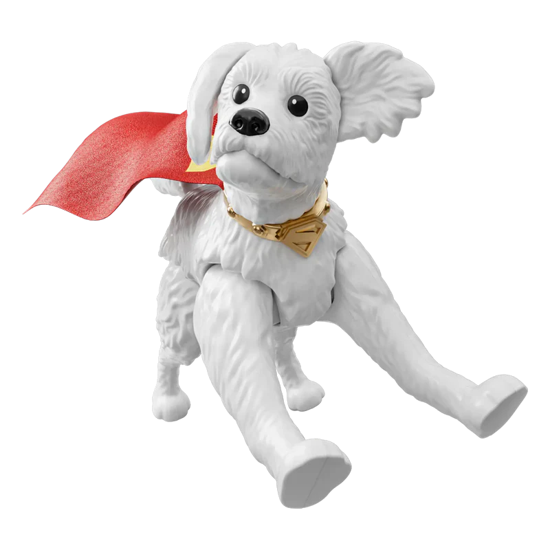 Krypto the Superdog with a red cape and gold collar on a white background - Model Kits