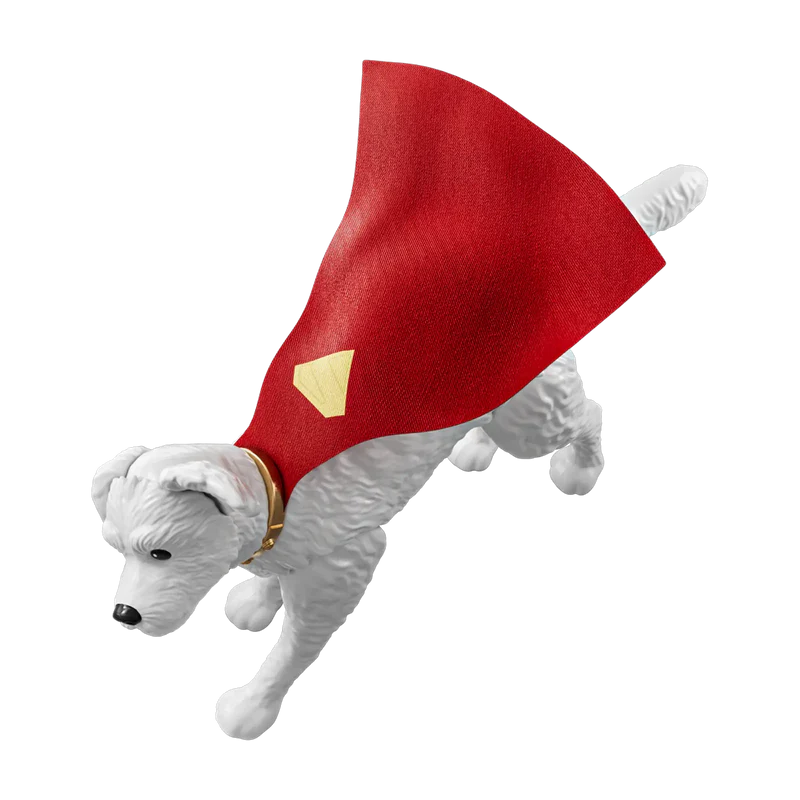 Krypto the Superdog wearing a red cape on a white background - Model Kits