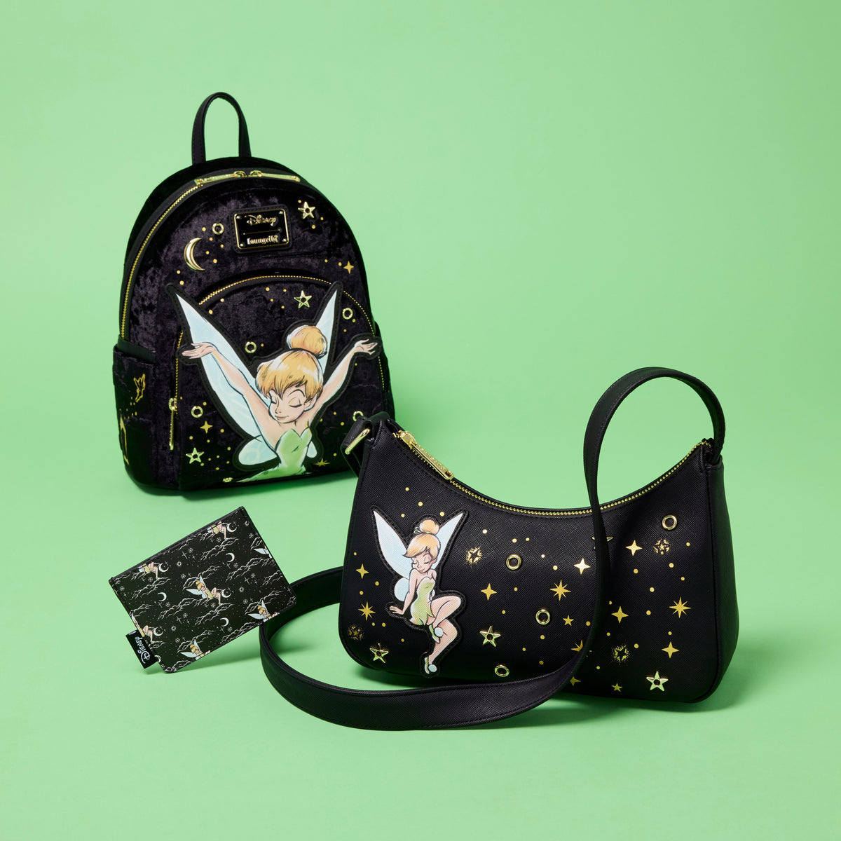 Backpack and handbag with Tinker Bell design on a green background - Accessories - Handbags