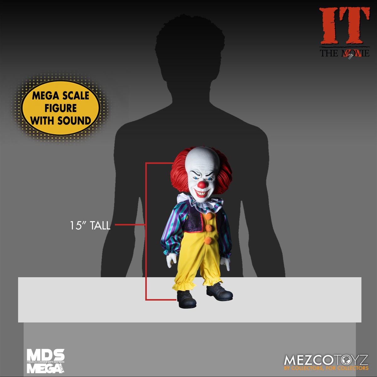 Pennywise (1990) Mega Scale Figure with Sound | Mezco MDS - Action Figures - Horror - IT