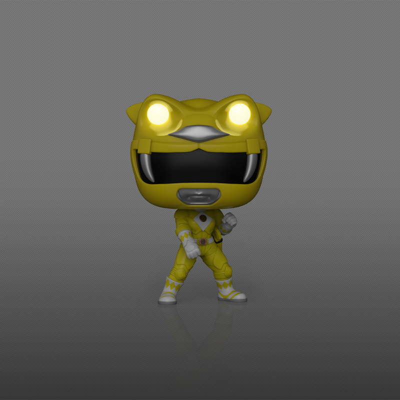 Yellow Ranger Funko Pop from the Mighty Morphin Power Rangers - Glow in the Dark detail