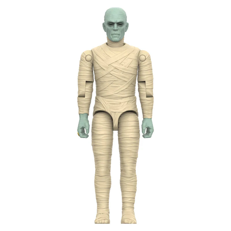 A mummy action figure with pale green skin and beige bandages - Action Figures - Horror