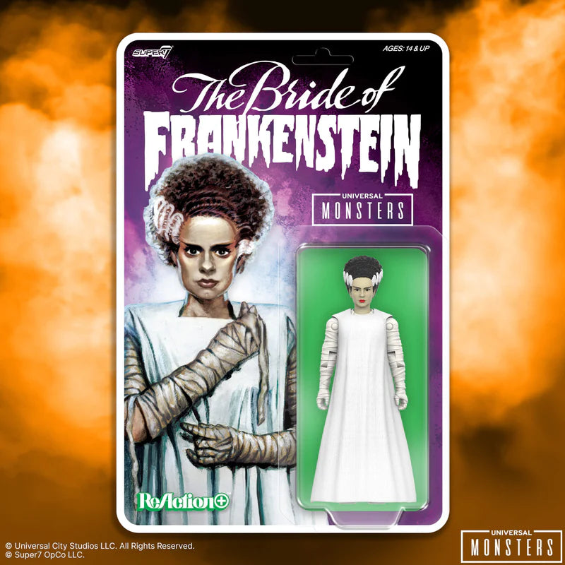 Action figure packaging for 'The Bride of Frankenstein' with a colorful background - Action Figures - Horror