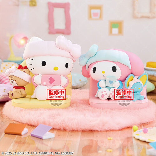 Banpresto Sanrio My Melody Nakayoshi Memories Relaxing Time at Home figure and packaging.