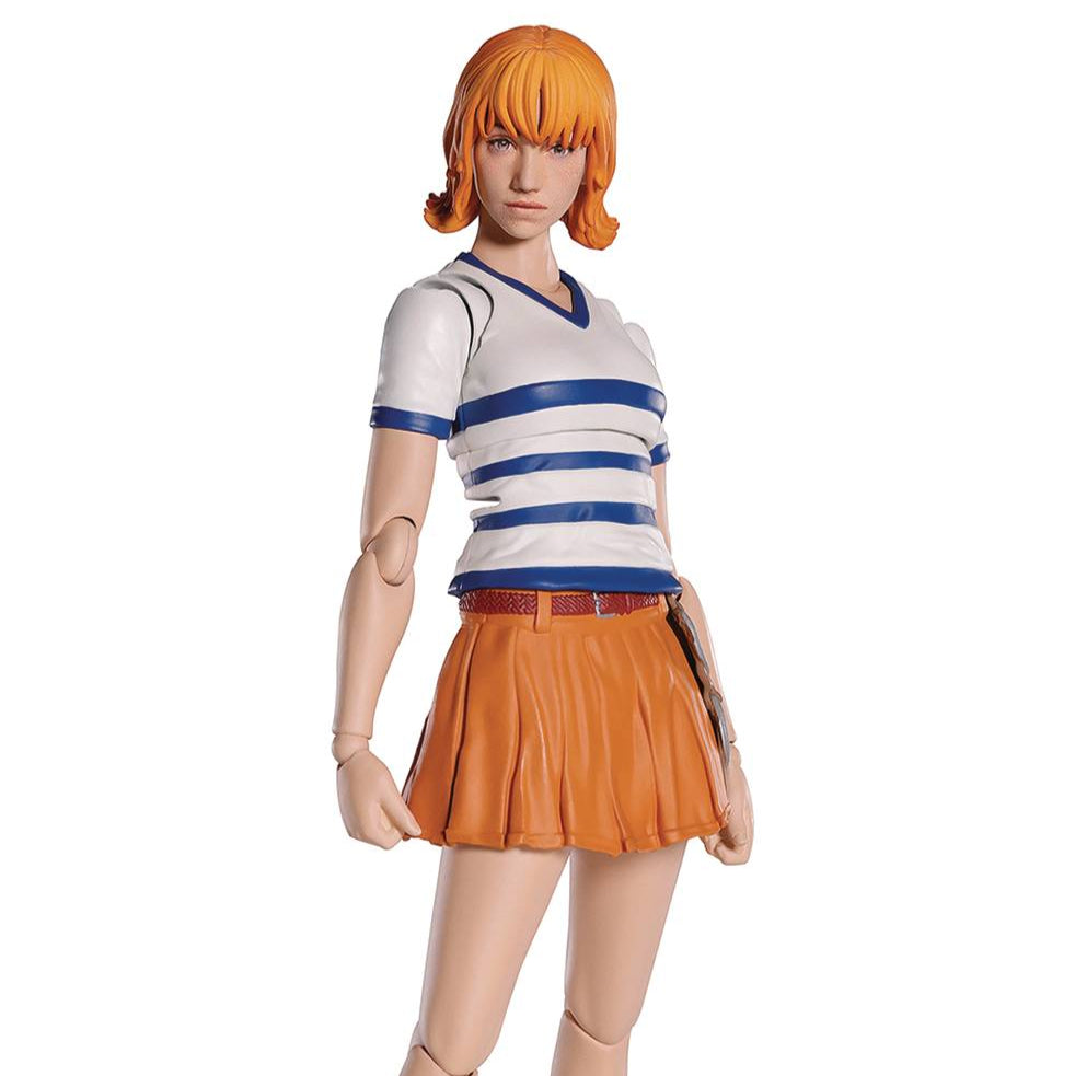 Action figure with orange hair on a white background