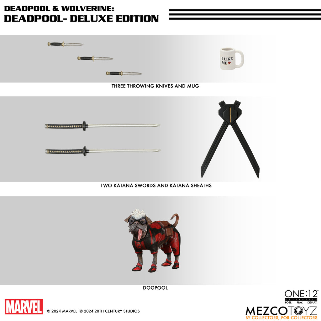 Deadpool (with Dogpool) – Marvel Deadpool & Wolverine – Mezco One:12 Collective Figure
