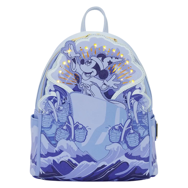 disney mini backpacks for women Sorcerer Mickey – Fantasia – Loungefly Light-Up Mini Backpack – Mythical Mountain