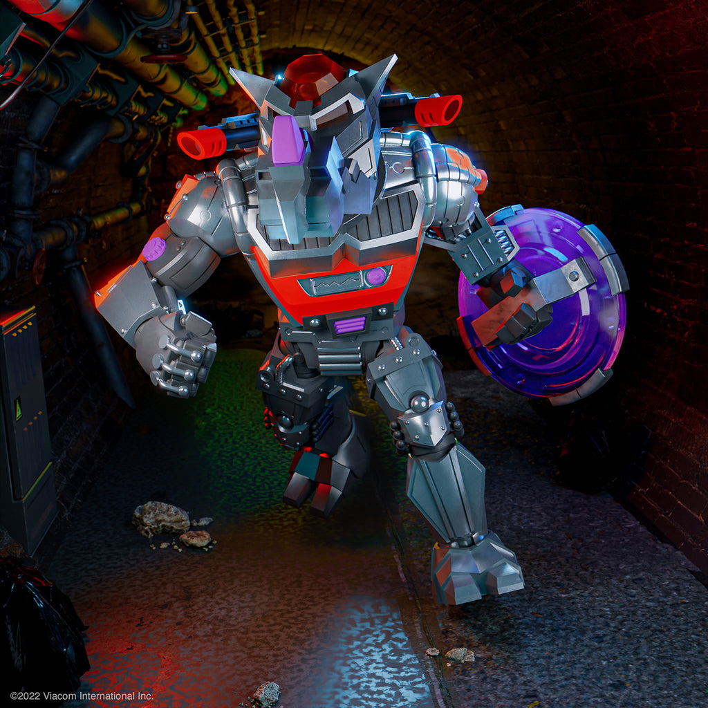 Super7 Ultimates Figure - TMNT - Robotic Rocksteady - Diorama
