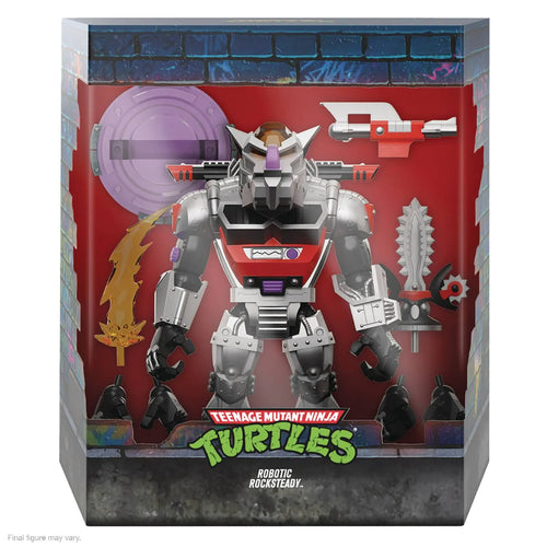 TMNT ULTIMATES Robotic Rocksteady Action Figure – Super7 Mutant Cyborg Edition