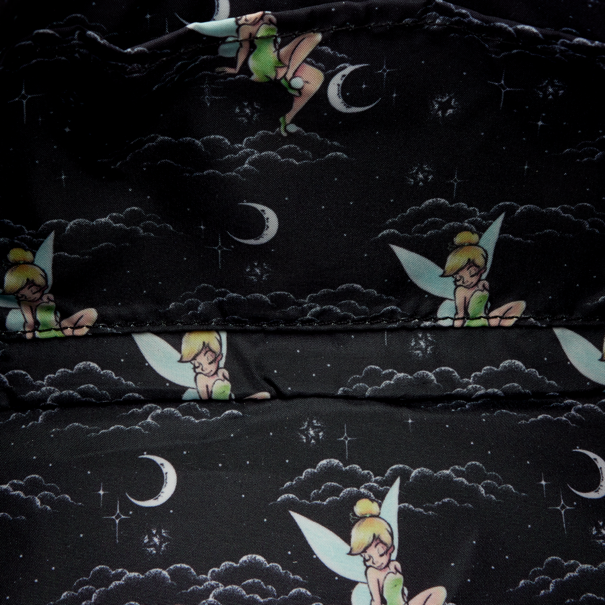 Pattern of fairies and moons on a black fabric background - Accessories - Handbags