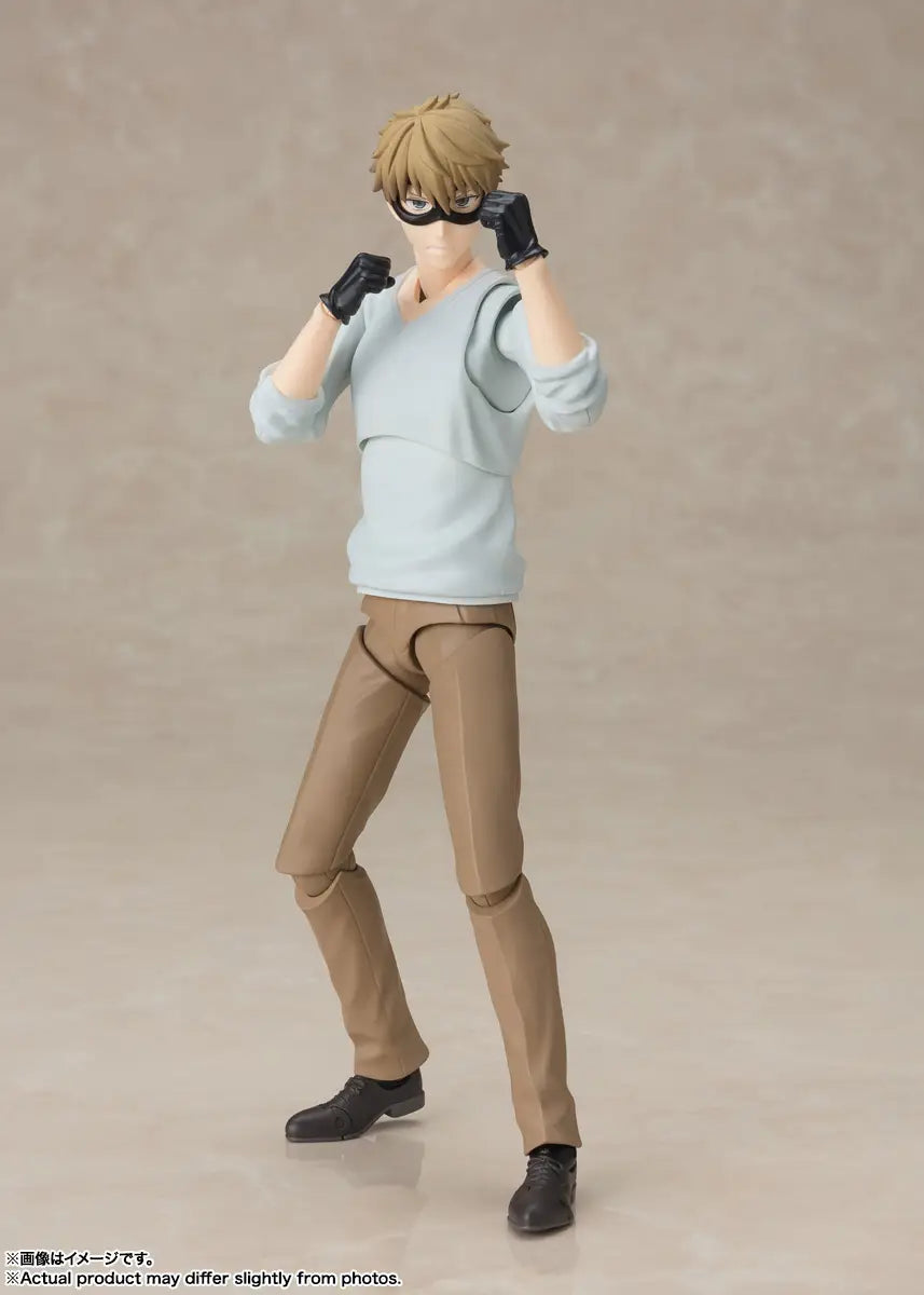 Action figure of a character in a light gray sweater and beige pants on a beige background - Action Figures - Anime