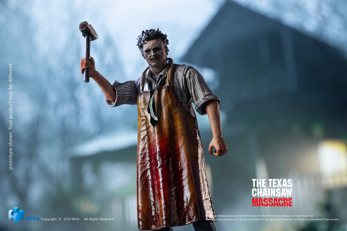 TEXAS CHAINSAW MASSACRE LEATHERFACE KILLING MASK HIYA FIGURE - Action Figures - Horror