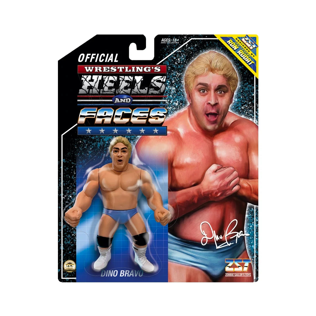 Wrestling’s Heels and Faces Dino Bravo action figure in carded packaging by Zombie Sailor’s Toys. - Action Figures - Wrestling